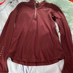 maroon nike running quarter zip up